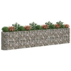 Vidaxl Visoka greda gabion pocinkano železo 470x50x100 cm