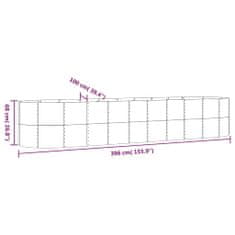 Vidaxl Visoka greda iz prašno premazanega jekla 396x100x68 cm zelena