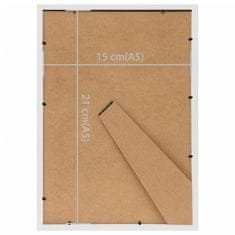 Vidaxl Foto okvirji 3 kosi namizni beli 15x21 cm MDF