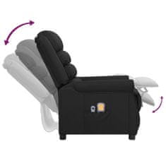 Vidaxl Električni masažni stol, nagibni, črn, umetno usnje