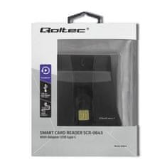 Qoltec qoltec pametni čitalec čipovskih kartic scr-0643|usb 2.0 + usb-c adapter