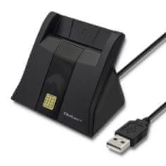 Qoltec qoltec pametni čitalec čipovskih kartic scr-0643|usb 2.0 + usb-c adapter