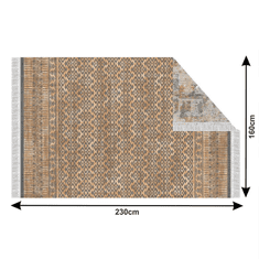 KONDELA Dvostranska preproga, vzorec / rjava, 160x230, MADALA