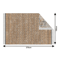 KONDELA Dvostranska preproga, vzorec / rjav, 180x270, MADALA