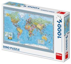 Dino Puzzle Politični zemljevid sveta 1000 kosov