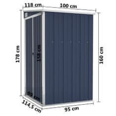 Vidaxl Vrtna lopa antracitna 118x100x178 cm jeklo