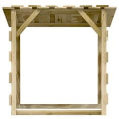 Greatstore Pergola s streho 3 kosi 100x90x100 cm impregnirana borovina