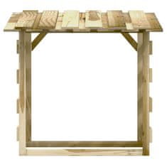 Vidaxl Pergola s streho 6 kosov 100x90x100 cm impregnirana borovina