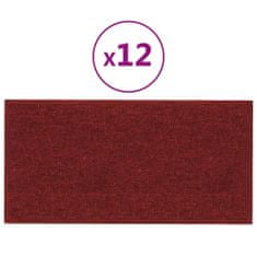 Vidaxl Stenski paneli 12 kosov vinsko rdeči 30x15 cm blago 0,54 m²