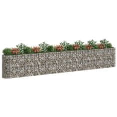 Vidaxl Visoka greda gabion pocinkano železo 610x50x100 cm