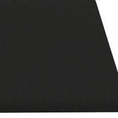 Vidaxl Stenski paneli 12 kosov črni 60x15 cm blago 1,08 m²