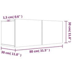 Vidaxl TV omarica siva sonoma 80x30x30 cm inženirski les