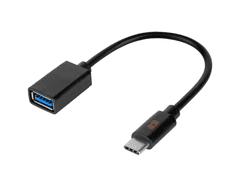 Rebel USB OTG kabel USB A Ž. 3.0 - USB C M., črne barve, 17cm