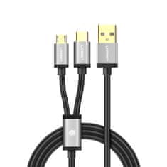 Ugreen US196 splitter kabel USB - USB-C / Micro USB 1m, črna