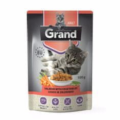 GRAND deluxe Cat losos z zelenjavo, kapsula 100 g