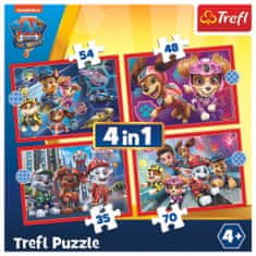 Trefl Puzzle Tlapková patrola v mestu 4v1 (35,48,54,70 kosov)