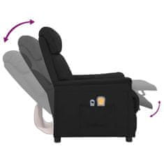 Vidaxl Električni masažni stol, nagibni, črn, umetno usnje