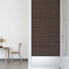 Vidaxl Stenski paneli 12 kosov taupe 30x30 cm blago 1,08 m²