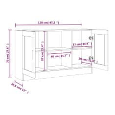 Vidaxl Vitrina dimljeni hrast 120x30,5x70 cm konstruiran les