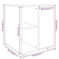 Vidaxl Omarica na kolesih siva sonoma 60x53x72 cm konstruiran les