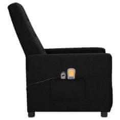 Vidaxl Električni zložljivi masažni stol, črn, tkanina
