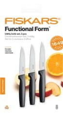 Fiskars Functional Form komplet kuhinjskih nožev, 3 noži za lupljenje