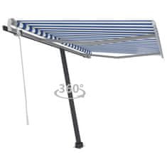 Vidaxl Prostostoječa ročno zložljiva tenda 300x250 cm modra/bela