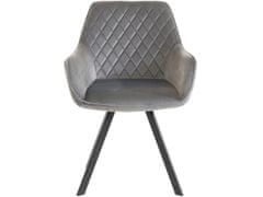 Danish Style Jedilni stol Polka, mikrovlakna, črna / svetlo siva