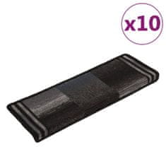 Vidaxl Samolepilne preproge za stopnice 10kosov 65x21x4cm črne in sive