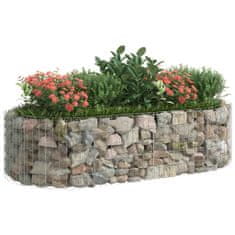 Vidaxl Visoka greda gabion pocinkano železo 200x100x50 cm