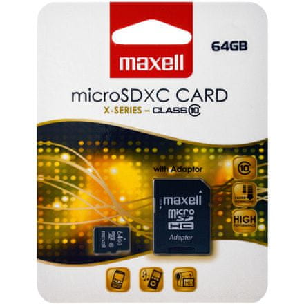 Maxell Maxell MicroSDXC 64GB CL10 + adpt 854988