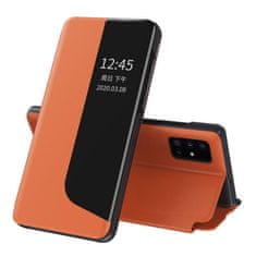 slomart eco leather view case elegantna knjižna torbica s stojalom za huawei y5p oranžna