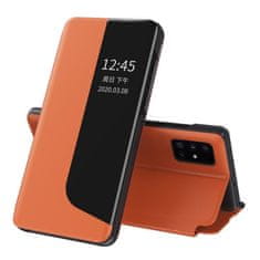 slomart eco leather view case elegantna knjižna torbica s stojalom za huawei p40 pro oranžna