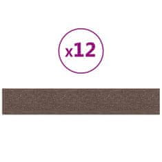 Vidaxl Stenski paneli 12 kosov taupe 90x15 cm blago 1,62 m²