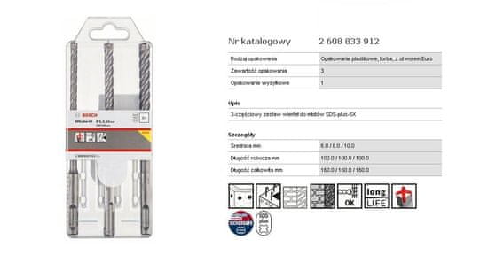 Bosch Sds Plus-5X vrtalni bit Kpl. 3Szt. 6/8/10X160Mm