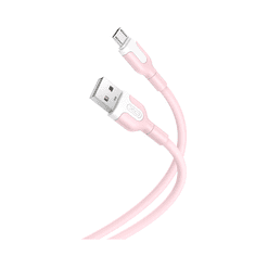XO Kabel USB-A na microUSB NB212 1m 2,1A roza