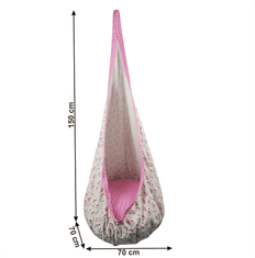 KONDELA Viseči gugalni stol, roza / vzorec flamingo, TIP SIESTA 2