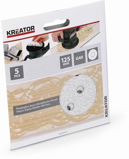 Kreator Brusilni papir KRT230553 125mm za barvo G40, 5 kosov