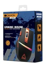Canyon Gaming miška SULACO, 7 programabilnih gumbov, senzor Pixart, do 4200 DPI, pleten kabel, RGB osvetlitev, črna