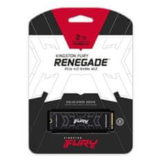 Kingston SSD 2000GB Fury Renegade PCIe 4.0 NVMe M.2 (branje/pisanje: 7300/7000MB/s; 1M/1M IOPS) Hladilnik