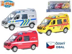 2-Play Set prometnih avtomobilov 8 cm kovinski vzvratna prestava Češki dizajn 3 kosi