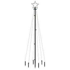 Vidaxl Božično drevo s konico 108 hladno belih LED diod 180 cm