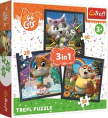 Trefl Puzzle 44 Cats: Meet Cats 3 v 1 (20,36,50 kosov)