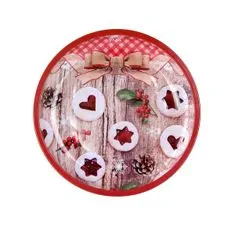 Božični pladenj za kroglice "LINES" 26x2,5 cm, rdeč