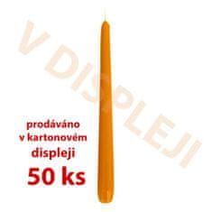 STOŽČASTA SVEČA DISP.50PCS, 18,5X2,3CM PARAF.ORANGE