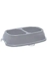 Zolux Dvojna plastična posoda proti zdrsu za pse 2x0,4l siva