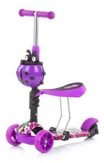 Chipolino Skuter z vodilno palico Kiddy Evo 3v1 Purple Graffiti