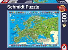 Schmidt Puzzle Ilustrirani zemljevid Evrope 500 kosov