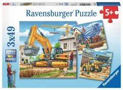 Ravensburger Puzzle Gradbeni stroji 3x49 kosov