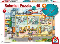 Schmidt Puzzle Otroška bolnišnica 40 kosov + otroški stetoskop